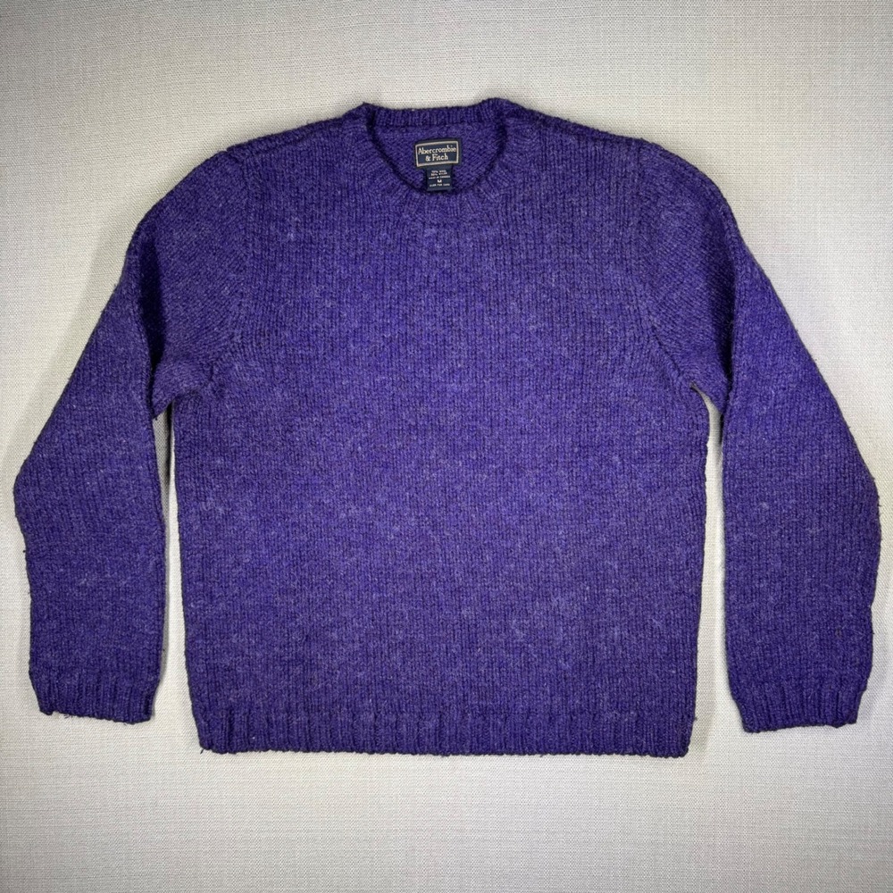 Abercrombie & Fitch Womens Vintage Wool Blend Sweater Purple Size Medium Y2K